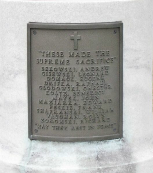 ST. STANISLAUS PARISH WORLD WAR II MEMORIAL PLAQUE A