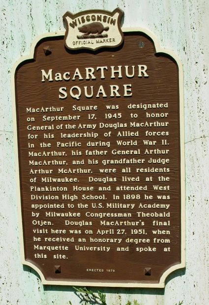 MACARTHUR SQUARE PARK WAR MEMORIAL MARKER