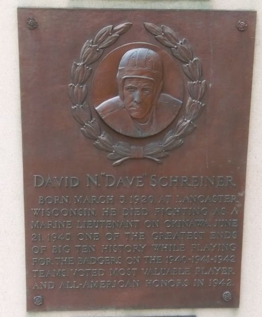 DAVID N. DAVE SCHREINER WAR MEMORIAL PLAQUE