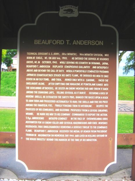 BEAUFORD T. ANDERSON MEDAL OF HONOR WAR MEMORIAL MARKER