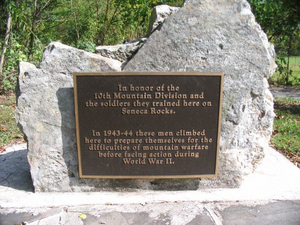 SENECA ROCKS 10TH MOUNTAIN DIVISION WAR MEMORIAL