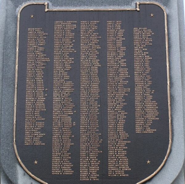 MORGAN COUNTY SECOND WORLD WAR MEMORIAL PLAQUE B