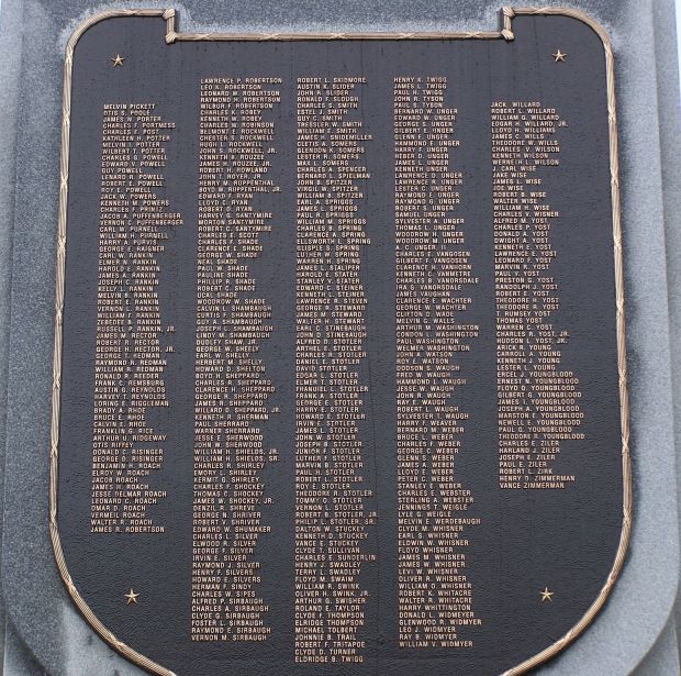 MORGAN COUNTY SECOND WORLD WAR MEMORIAL PLAQUE B
