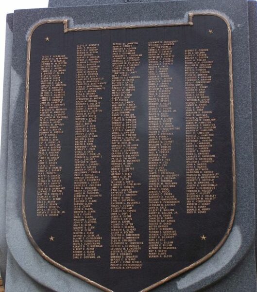 MORGAN COUNTY SECOND WORLD WAR MEMORIAL PLAQUE A