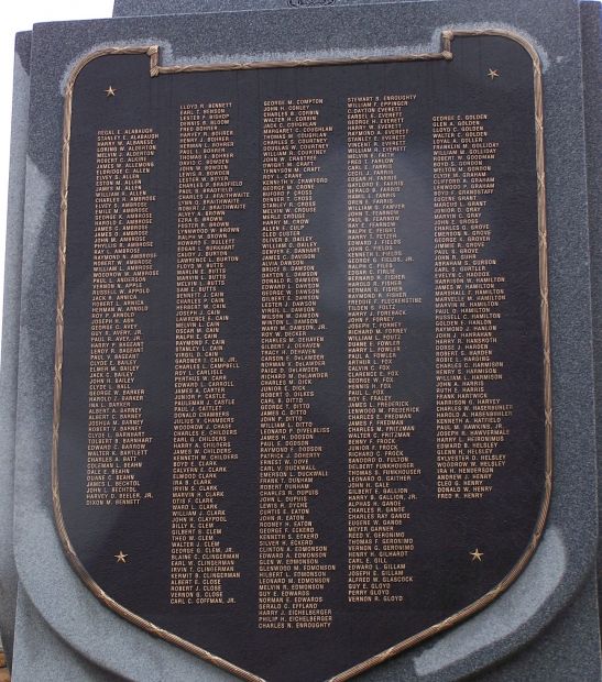 MORGAN COUNTY SECOND WORLD WAR MEMORIAL PLAQUE A