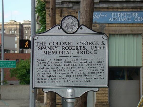 THE COLONEL GEORGE S. “SPANKY” ROBERTS, USAF MEMORIAL BRIDGE MARKER