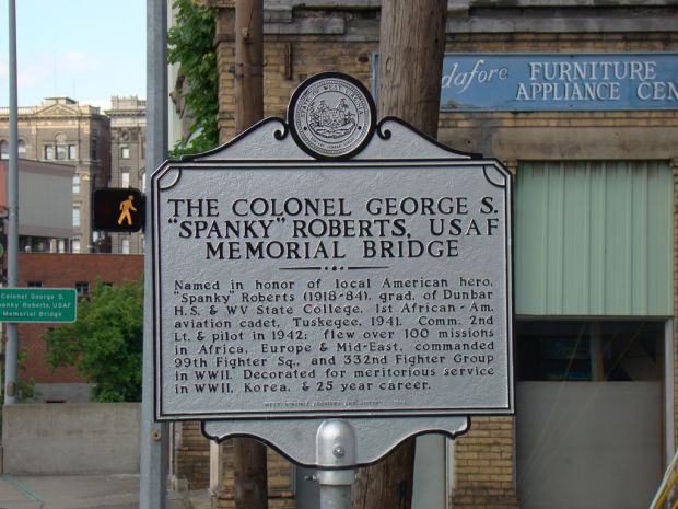 THE COLONEL GEORGE S. “SPANKY” ROBERTS, USAF MEMORIAL BRIDGE MARKER