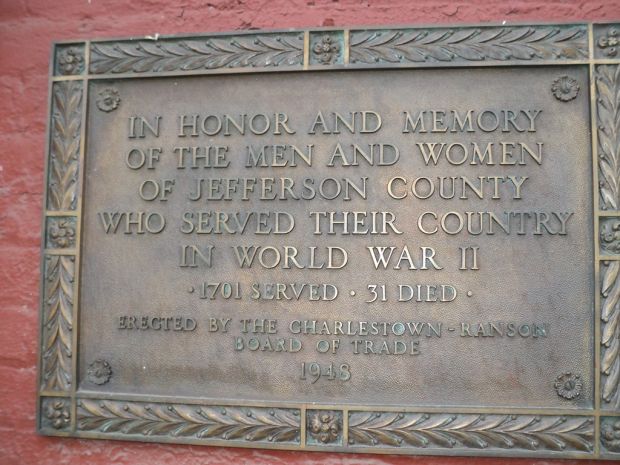 JEFFERSON COUNTY WORLD WAR II MEMORIAL PLAQUE
