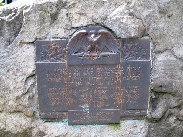 CROWN ZELLERBACH CORPORATION WORLD WAR II MEMORIAL