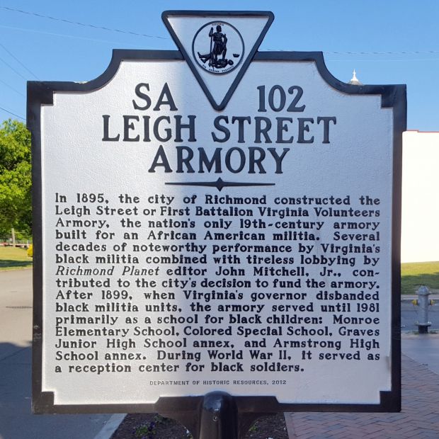 LEIGH STREET ARMORY MEMORIAL BUILDING MARKER