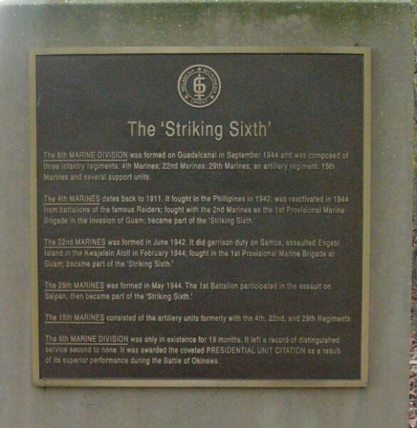 THE ‘STRIKING SIXTH’ WAR MEMORIAL PLAQUE A