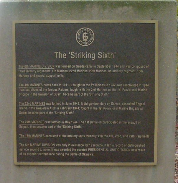 THE ‘STRIKING SIXTH’ WAR MEMORIAL PLAQUE A