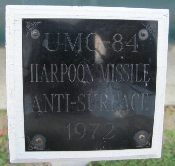 UMC-84 HARPOON MISSILE MEMORIAL PLAQUE