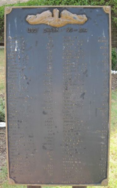 USS SHARK SS-314 HONOR ROLL MEMORIAL