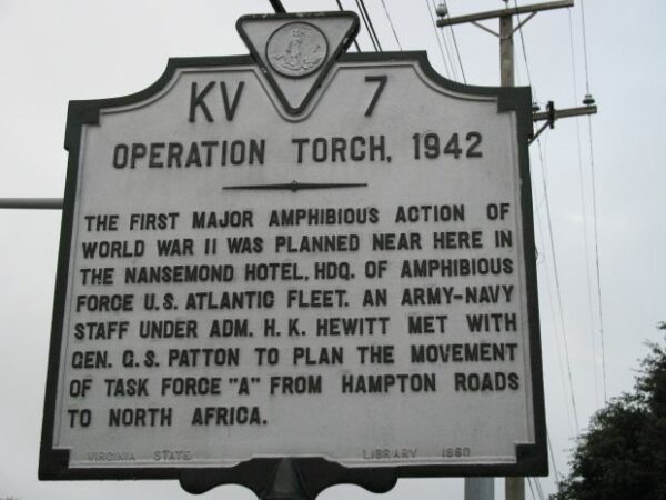 OPERATION TORCH, 1942 WAR MEMORIAL MARKER