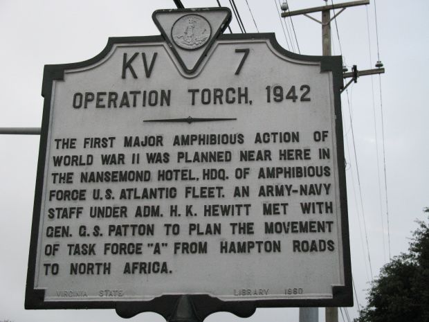 OPERATION TORCH, 1942 WAR MEMORIAL MARKER