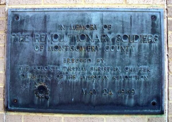 MONTGOMERY  COUNTY REVOLUTIONARY SOLDIERS MEMORIAL PLAQUE