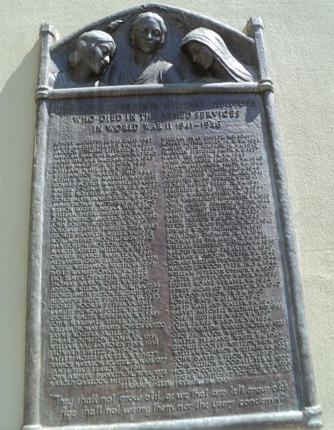 VMI WORLD WAR II SUPREME SACRIFICE MEMORIAL PLAQUE B