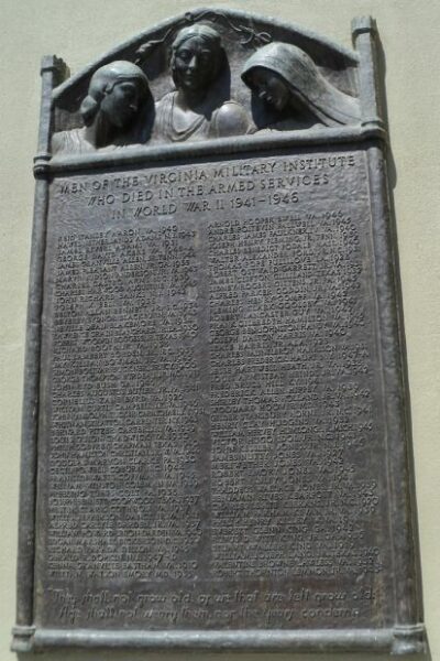 VMI WORLD WAR II SUPREME SACRIFICE MEMORIAL PLAQUE A