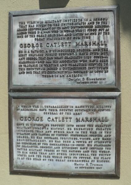 GEORGE CATLETT MARSHALL WAR MEMORIAL PLAQUES