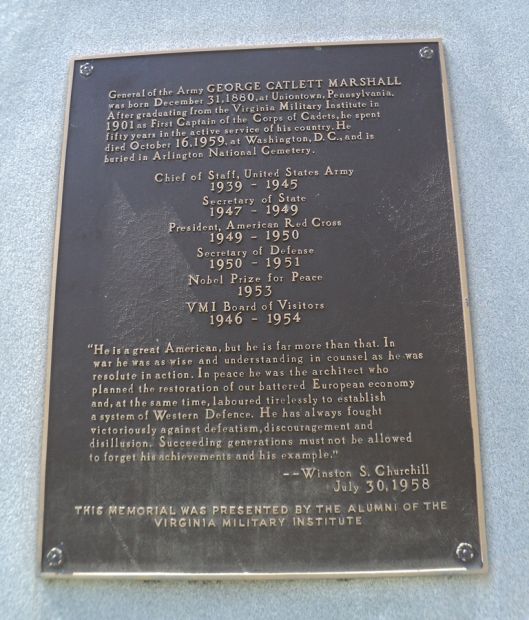 GEORGE C. MARSHALL MEMORIAL PLAQUE