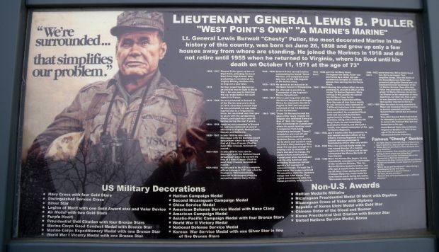 LIEUTENANT GENERAL LEWIS B. PULLER MEMORIAL PLAQUE