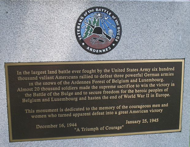 FORT MONROE BATTLE OF THE BULGE WAR MEMORIAL PLAQUE