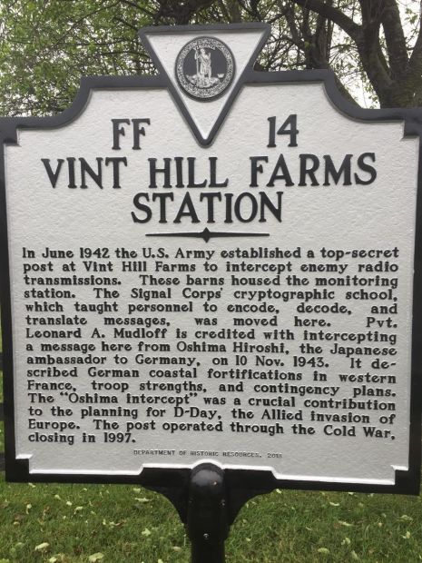 VINT HILL FARMS STATION WAR MEMORIAL MARKER