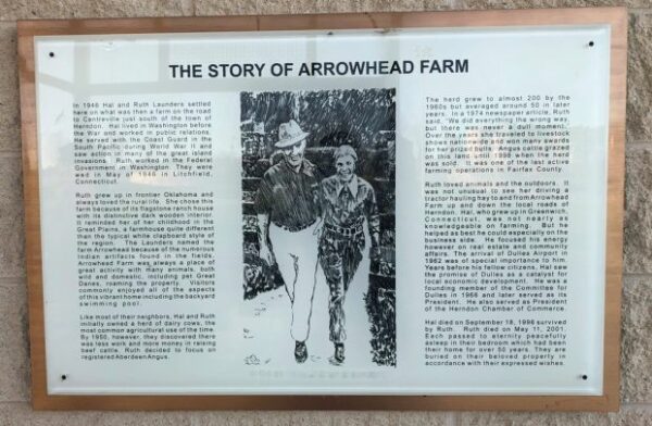 THE STORY OF ARROWHEAD FARM MEMORIAL PLAQUE