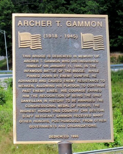 ARCHER T. GAMMON MEDAL OF HONOR MEMORIAL BRIDGE PLAQUE