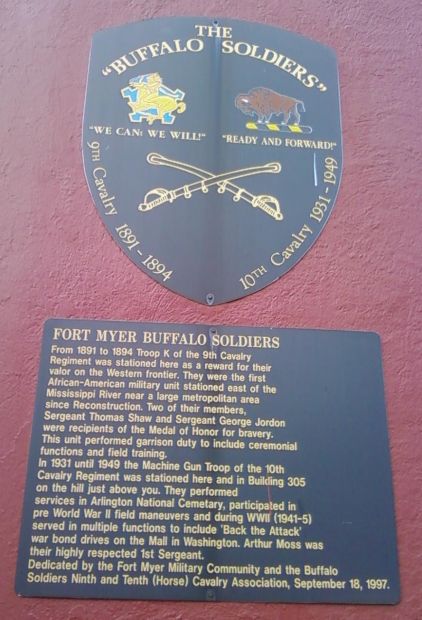 THE “BUFFALO SOLDIERS” MEMORIAL PLAQUE