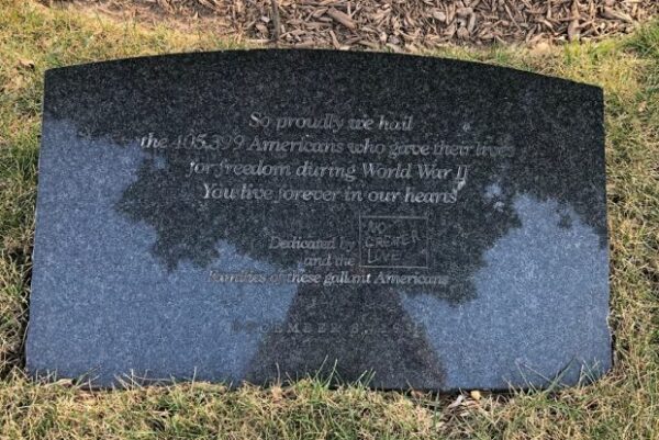 WORLD WAR II KILLED IN ACTION MEMORIAL TABLET