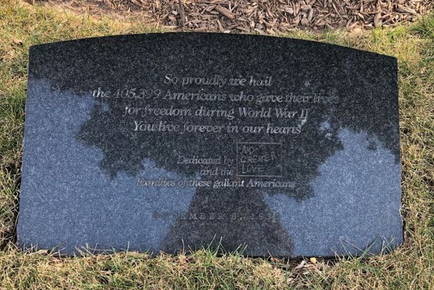 WORLD WAR II KILLED IN ACTION MEMORIAL TABLET