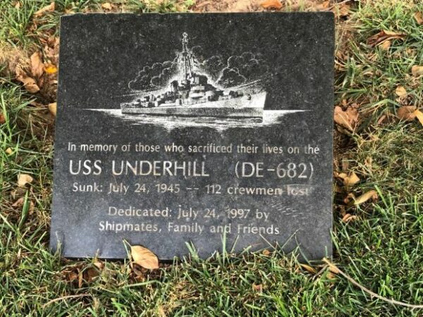 USS UNDERHILL (DE-682) WAR MEMORIAL TABLET