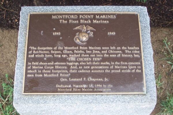 MONTFORD POINT MARINES WAR MEMORIAL TREE PLAQUE