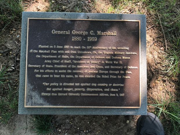GENERAL GEORGE C. MARSHALL MEMORIAL TREE PLAQUE