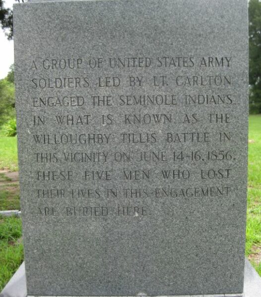 WILLOUGHBY TILLIS BATTLE MEMORIAL STONE A