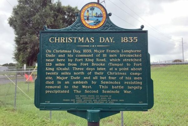 CHRISTMAS DAY, 1835 WAR MEMORIAL MARKER