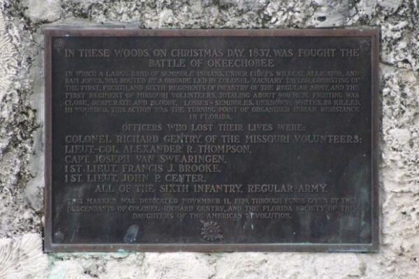 BATTLE OF OKEECHOBEE MEMORIAL PLAQUE
