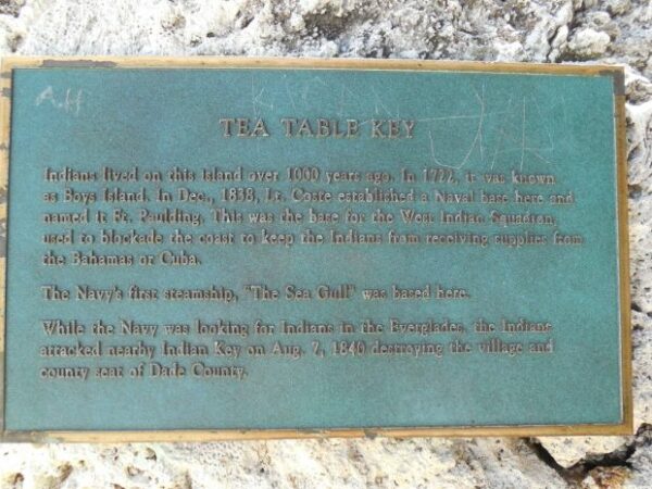 TEA TABLE KEY MEMORIAL PLAQUE