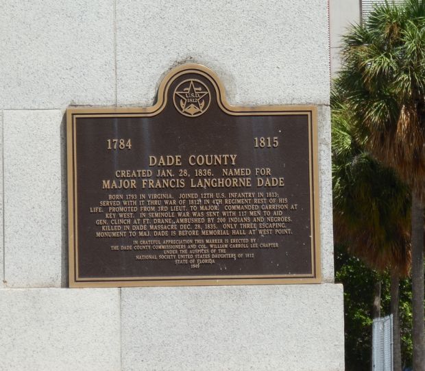MAJOR FRANCIS LANGHORNE DADE WAR MEMORIAL PLAQUE