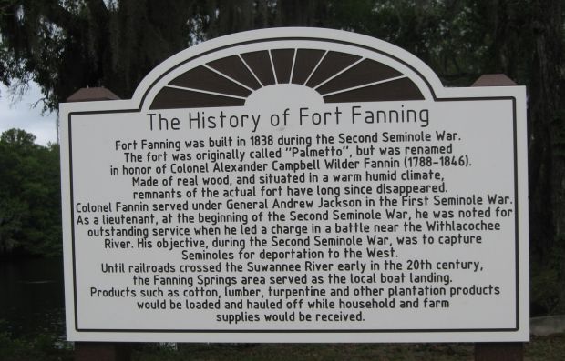 THE HISTORY OF FORT FANNING MEMORIAL MARKER