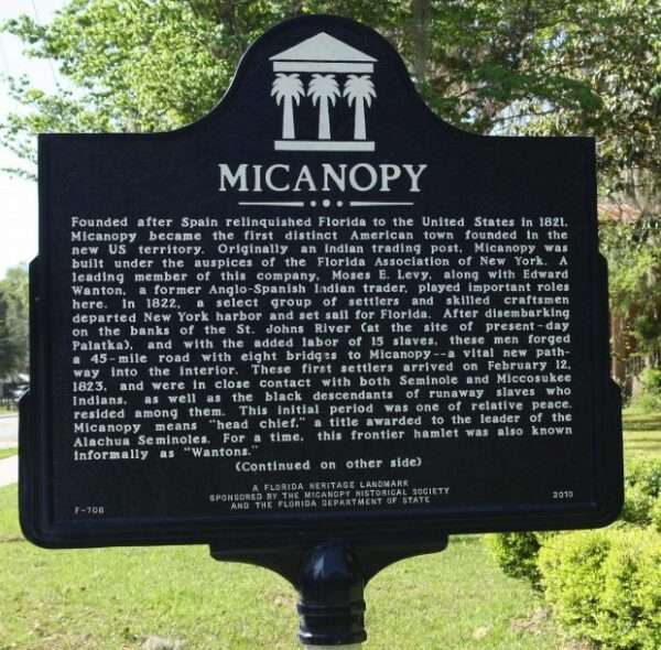 MICANOPY MEMORIAL MARKER FRONT