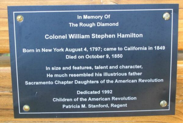 COLONEL WILLIAM STEPHEN HAMILTON MEMORIAL PLAQUE A