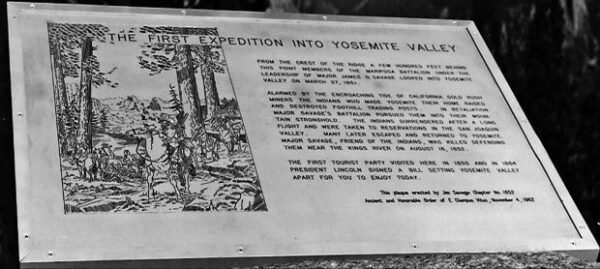 THE FIRST EXPEDITION INTO YOSEMITE VALLEY MEMORIAL PANEL