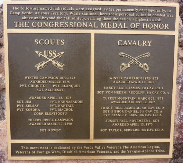 THE CONGRESSIONAL MEDAL OF HONOR APACHE CAMPAIGN MEMORIAL PLAQUE
