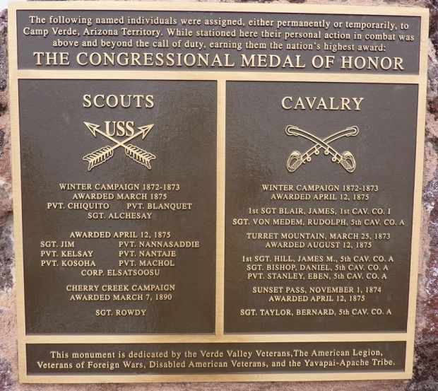 THE CONGRESSIONAL MEDAL OF HONOR APACHE CAMPAIGN MEMORIAL PLAQUE