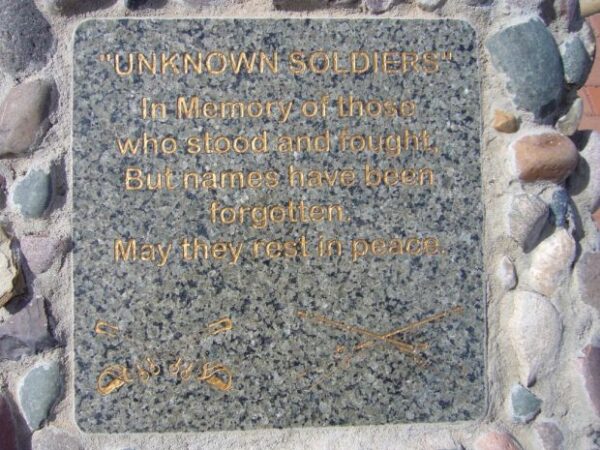 “UNKNOWN SOLDIERS” WAR MEMORIAL TABLET