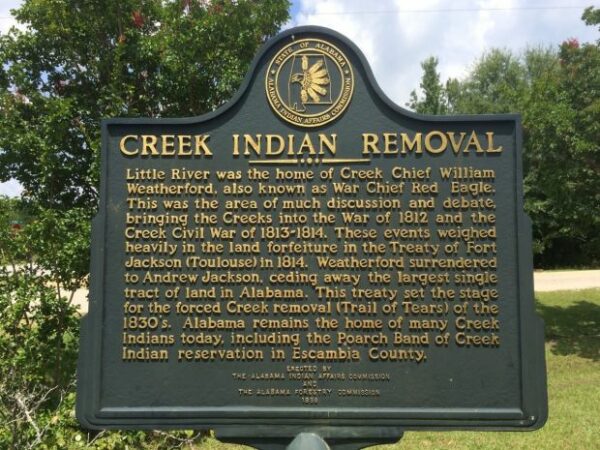 CREEK INDIAN REMOVAL MEMORIAL MARKER