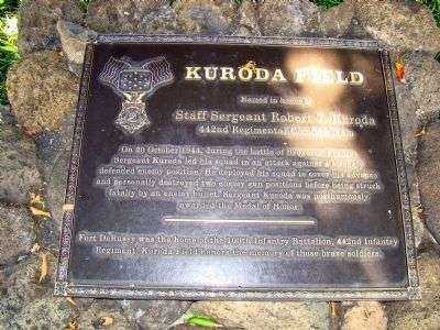 STAFF SERGEANT ROBERT T. KURODA MEMORIAL PLAQUE